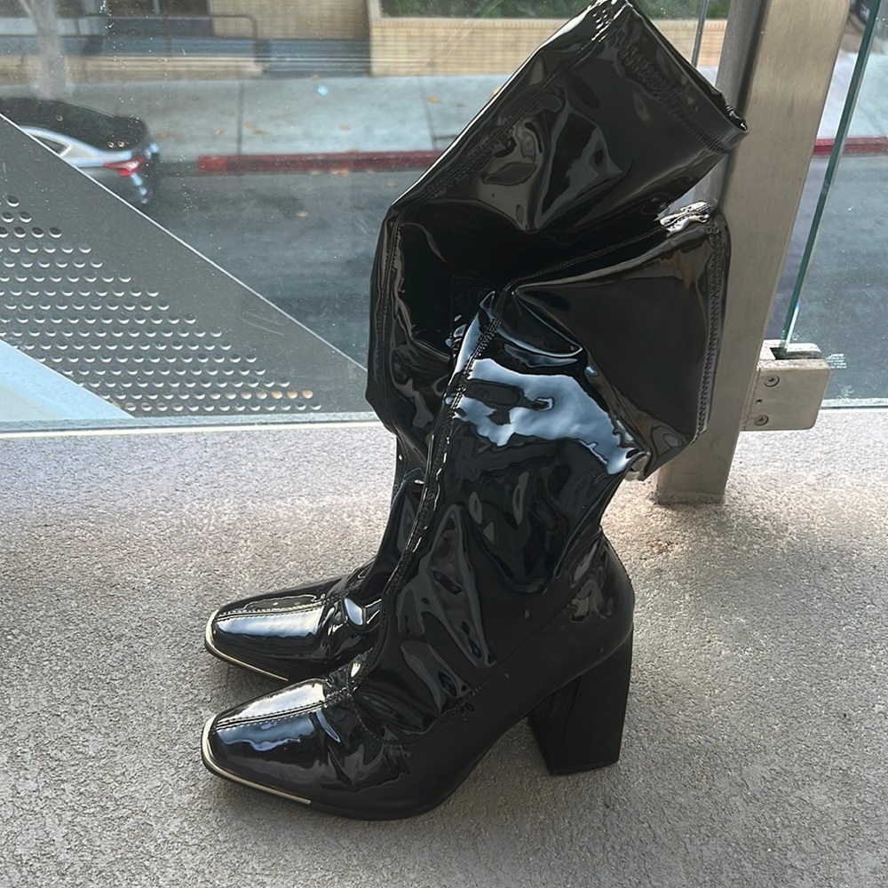 Flow Pointed Toe Block Heel Knee High Long Boot I… - image 1